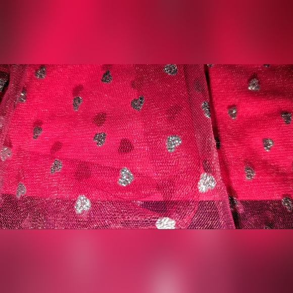 NWT, Pink with silver hearts, tulle skirt- girls youth size large 12/14 - Picture 2 of 5